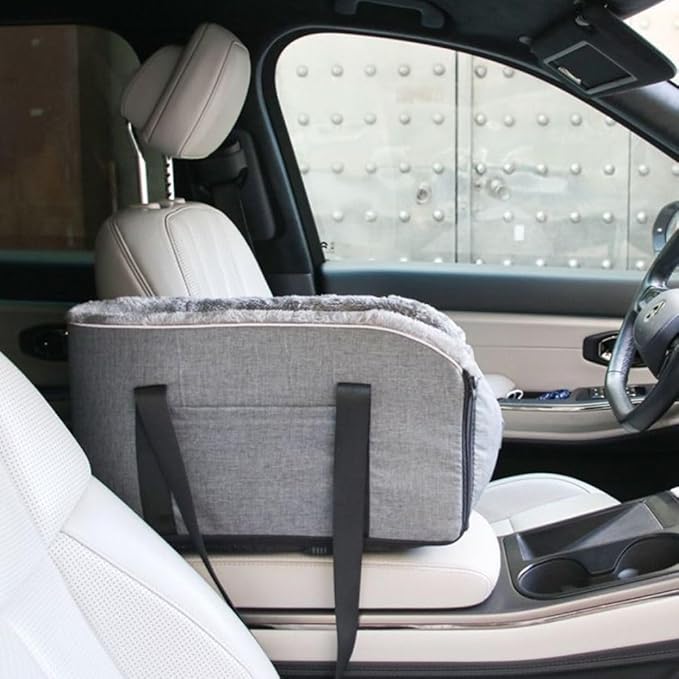 Washable Dog Console Car Seat Portable Detachable Pet Car Booster Seat Pet Supplies Linen Arctic Fleece Travel Tote Bags Dogs Cats