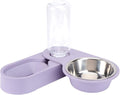 Dog Water Food Bowl Set Automatic Pet Food Water Dispenser Rotating Corner Folding Dog Bowl for Cat Puppy Small Dogs (Purple) Rabbit Food