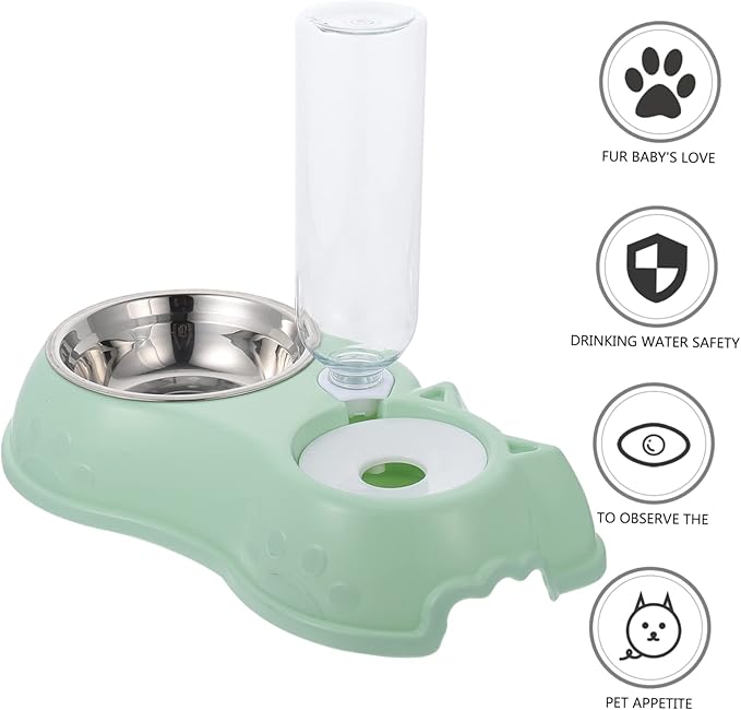 GANAZONO 1Set Automatic Detachable Pet Feeder Water Dispenser Convenient Dual Use Bowl for Cats and Dogs Resistant Design for Home and Pet Stores