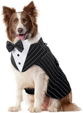 Kuoser Dog Tuxedo Dog Suit and Bandana Set, Dogs Tuxedo Wedding Party Suit, Doggy Prince Bow Tie Shirt Formal Pet Wedding Attire for Large Medium and Small Dogs Golden Retriever Samo Bulldogs