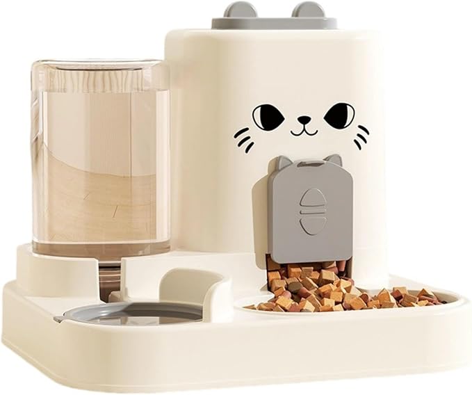 Automatic Refilling Pet Water Bowl and Food Dish Set with Stainless Steel Removable Tray Anti Tip Base for Small Animals Pet Food and Water Dispenser