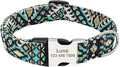 Personalized Dog Collar Nylon Print Dog Collars Customized Puppy Pet Collar Engraved Name ID for Small Medium Large Big Dogs Pug 019 Blue Black L