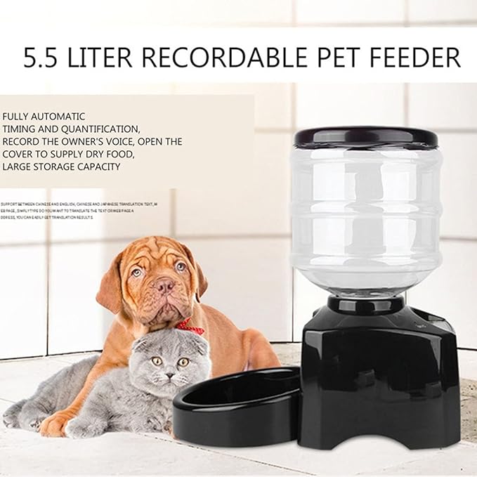 Pet Feeder Cat Feeder Automatic Pet Feeder for Cats and Dogs cat Food Dispensers for Small/Large Puppy Kitten 5.5L (C1)