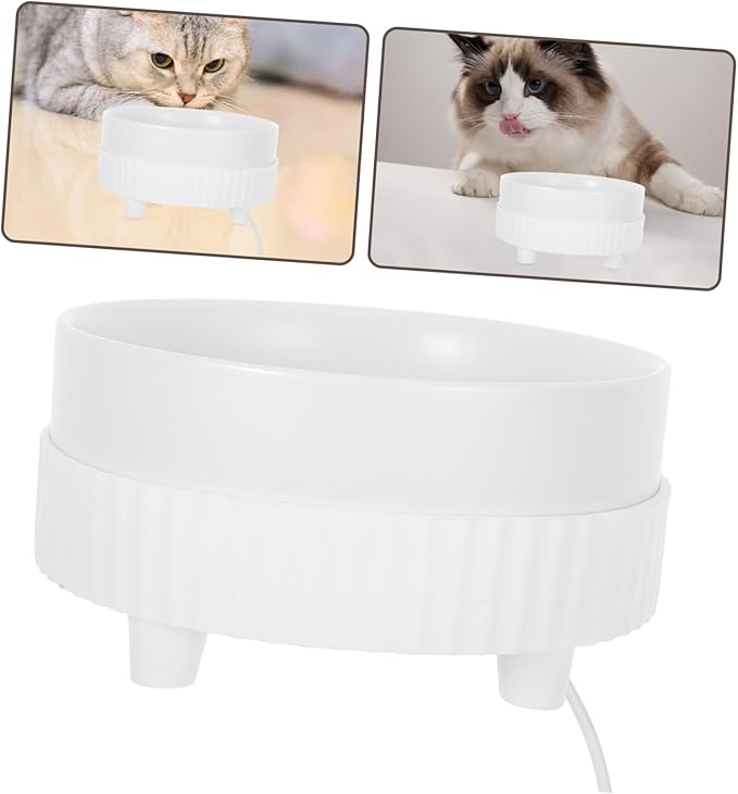 BESPORTBLE Pet Feeder Ceramic Bowl Automatic Cat Water Dispenser Warm Water Bowl Noisy Indoor Cat Safety