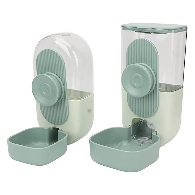 Hanging Automatic Pet Food Water Dispenser - Gravity Pet Feeder and Water Dispenser Set, Cage Cat Food Bowl Dog Feeding Station for Puppy Kitten Rabbit Chinchilla Hedgehog Bird