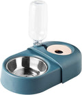 HANAMYA 2-in-1 Pet Feeder Set with Automatic Water Dispenser and Stainless Steel Bowl, for Dog and Cat, Blue