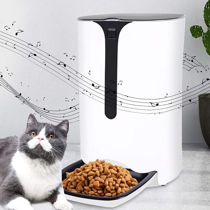 Dog and Cat Timed Quantitative Recording Call Function Automatic Feeding Washable and Device Removable Dual Power Escort Feeder 6L Large Capacity Smart Portable