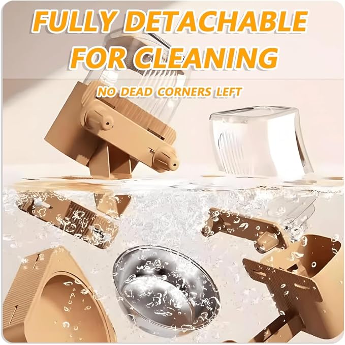 2-Pack Large-Capacity Hanging Automatic Pet Feeder & Water Dispenser - Refillable from Outside The Cage, 50oz/1500ml, for Small/Medium Dogs, Cats, Rabbits & Guinea Pigs