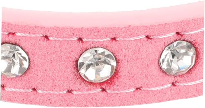 POPETPOP Adjustable Rhinestone Pet Collar for Dogs and Cats Pu Leather Design Comfortable and Stylish for Parties and Daily Wear