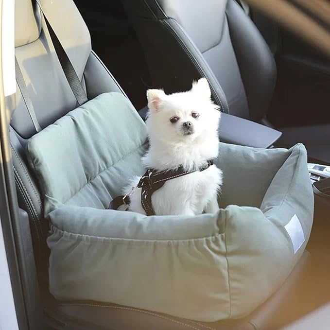 Dog Car Seat Soft Pet Booster Seat Pet Travel Carrier Bed for Small and Medium Pets with Safety Tethers Washable Dog car Bed Dual-use for car and Home