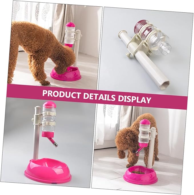 HANABASS Automatic PET Water Dispenser Adjustable Bowl Dog Food Holder and PET Waterer Suitable for Dogs and Cats Gravity Feed System Material