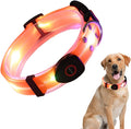 Light Up LED Dog Collar - Rechargeable Pet Necklace Accessory, Adjustable Luminous Collar,PVC Rubber Coated LED Dog Collarr Specification | Lighted Outdoor Protectionfor Small,Medium and Large Breeds