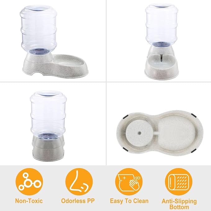 3.5L/1Galion Automatic Replenish Pet Water Dispenser, Self-Dispensing Gravity Pets Water Feeder for Cats & Small, Medium, & Large Dogs