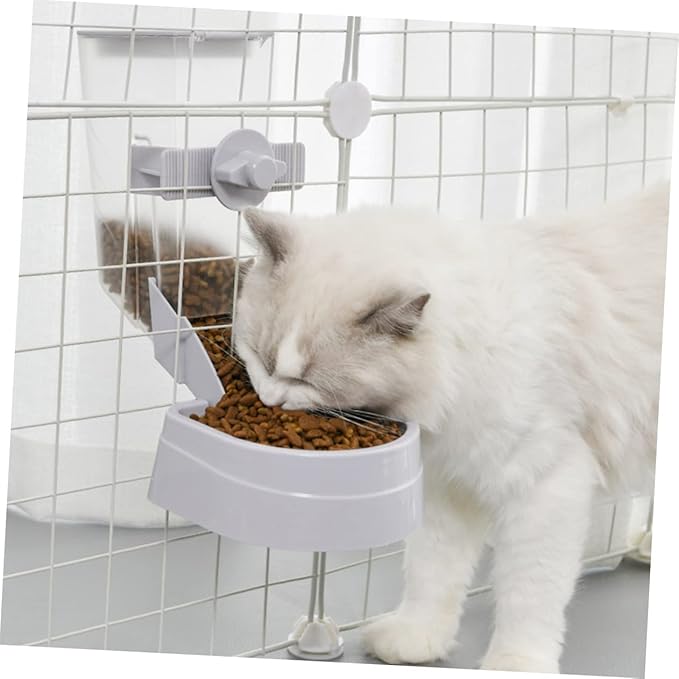 Mikikit 1pc Hanging Pet Feeder Automatic Dog Cat Food Container Tipping-Resistant Design Capacity of Food for Dogs and Cats Gray