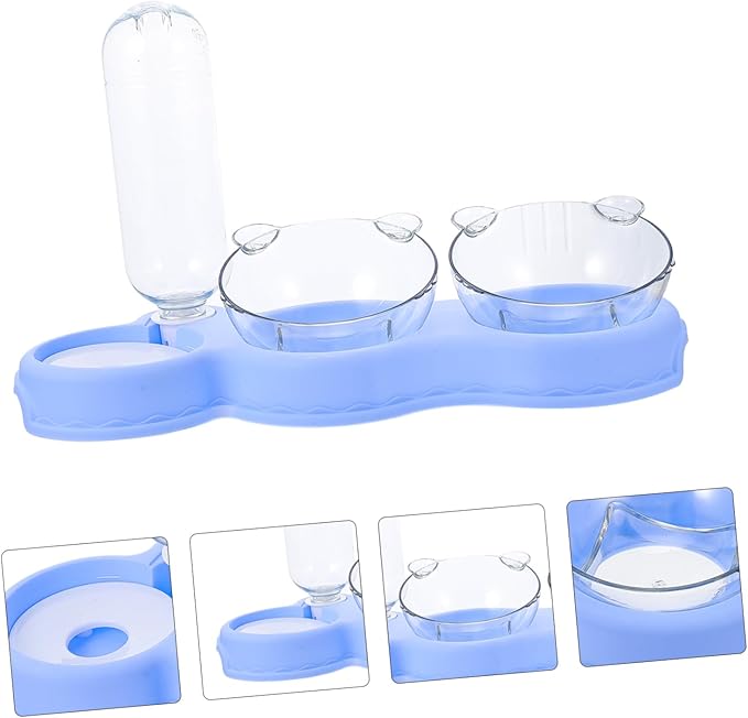 Multi Use Pet Feeder with Fall Design Transparent Detachable Water Dispenser for Cats and Dogs Practical Indoor Pet Supply