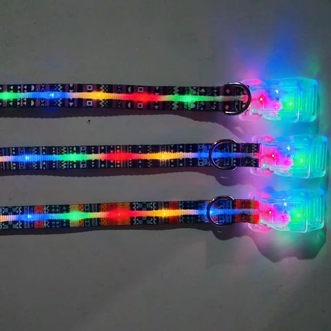Light Up Dog Collars,LED Dog Collar Rechargeable Waterproof,2-in-1 Buckle Type Glow Collar for Medium Large Dogs- M(10-17 * 0.98 inch can be Crop
