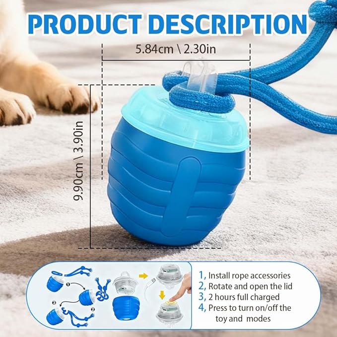 Interactive Dog Toys, 2026 Upgrade Interactive Rolling Cat Dog Ball Toy, Rechargeable Automatic Moving Dogs Toy Wicked Ball for Boredom Medium Small Puppy Dogs (Green)