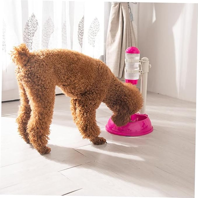 Happyyami Automatic PET Water Dispenser and Feeding Bowl Adjustable Height Plastic Suitable for Dogs and Cats 2-in-1 Water Drinking and Feeding Solution