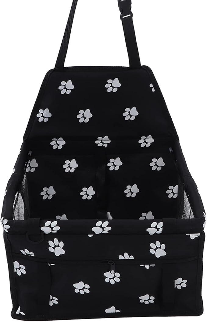 Pet Car Seat, Waterproof Breathable Slip Proof Safety Leash Design Dog Car Basket for Puppy Cat (Black)