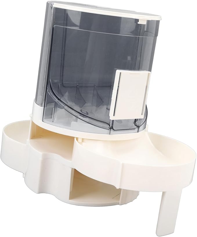 Automatic Cat Dog Feeder Double Layer Dry Wet Separate Rotating Storage Pet Water Dispenser Small Medium Pets (Gray)