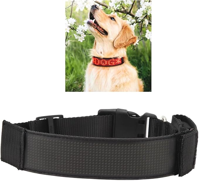 Rechargeable Led Collar Rechargeable Led Collar Programmable Led Collar Rechargeable Pet Dog Safety Flashing Light Up Neck Single Basic Collars (Red)
