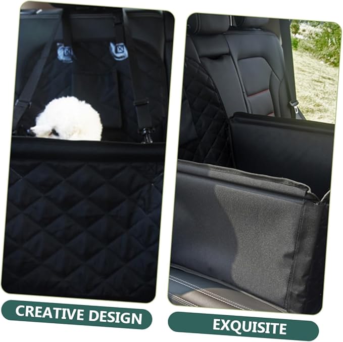 Dog Car Seat Cushion Pet Car Bed Storage Pocket Safety Belt for Travel Thickened Portable Easy to Install