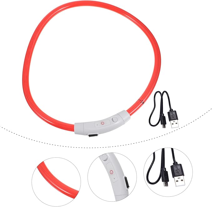 Totority LED Dog Collar Rechargeable Glow Collar for Night Safety Stylish Pet Accessory for Parties and Outdoor Activities High Visibility