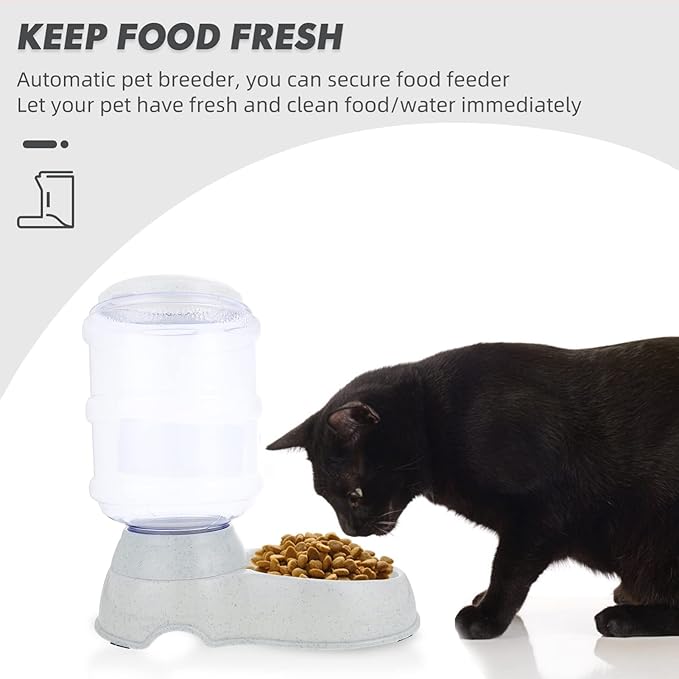 Automatic Pet Feeder, Dog Cat Dry Food Dispenser, Plastic, Multiple Pets