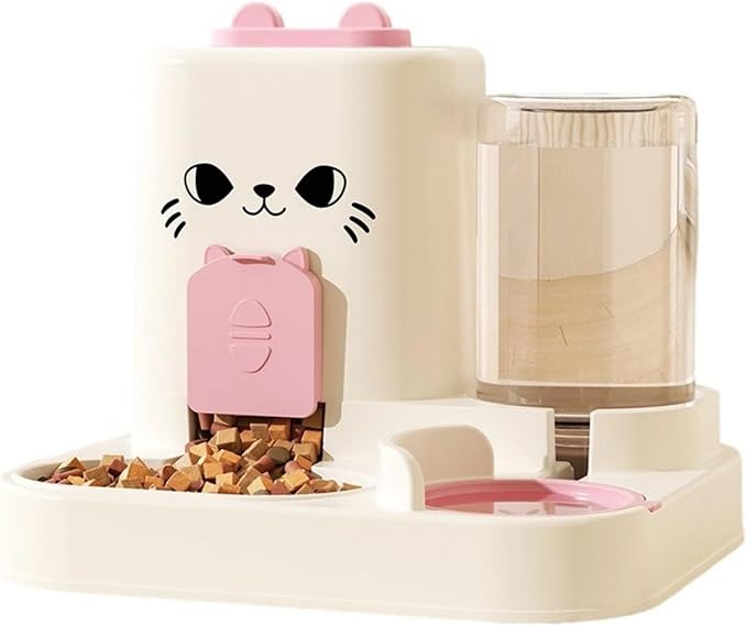 Automatic Refilling Pet Water Bowl and Food Dish Set with Stainless Steel Removable Tray Anti Tip Base for Small Animals Pet Food and Water Dispenser