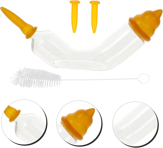 balacoo 5sets Feeding Tube for Animals Kitten Nipples for Bottles Pet Feeder Glass Material Safe Odorless