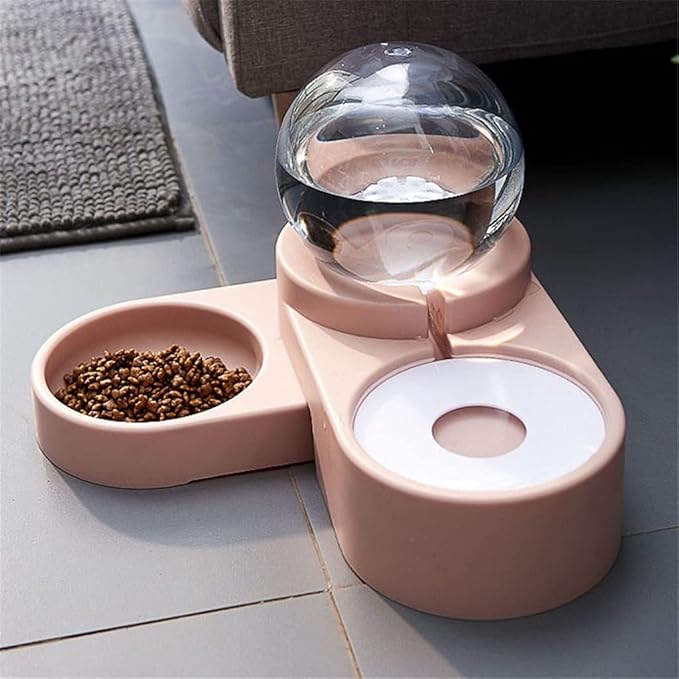 Dog Bowls Cats Water Fountain Automatic Pet Feeder for Dogs Cats 1.8L Pet Drinking Dispenser Dog Double Bowl (Color : Pink) (Blue)