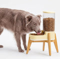 Automatic Dog Feeder with Stand - Elevated, Raised Dog Feeder Bowl Dispenser with Tailored-Fit Wooden Holder, Removable, Easy to Clean, Non-Wobble Design - ZPirates Brand USA