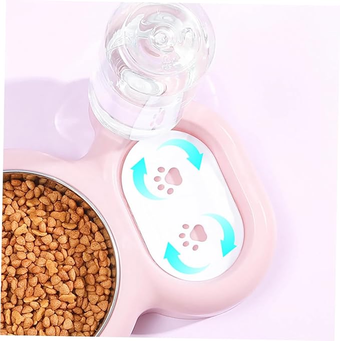 TOYANDONA Pet Food Bowl Water Dispenser Dual Use Automatic Drinking Bowl for Dogs and with Water Tank Divider Safe and Material