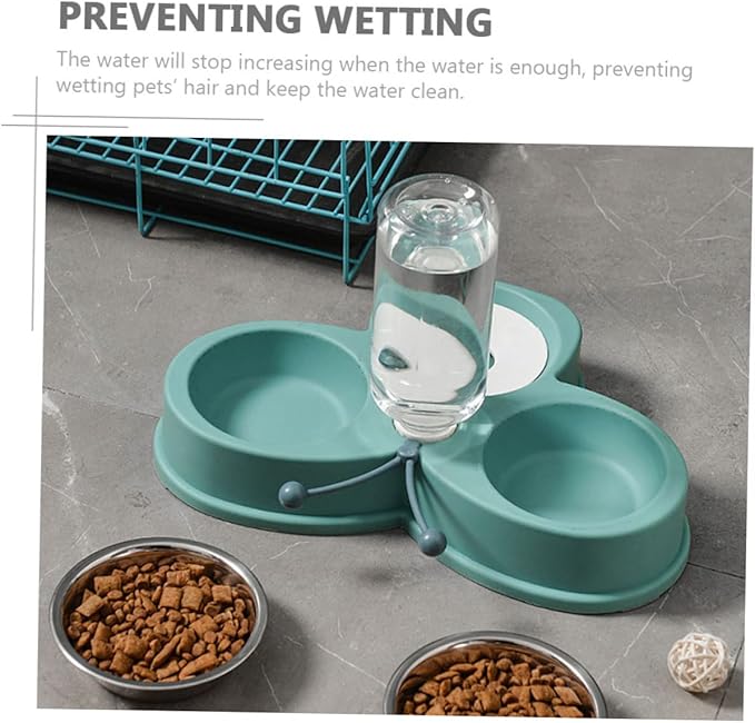 KESYOO Automatic PET Water Dispenser and Feeder Multi-Function Skid Waterer for Dogs and Cats 2-in-1 Dual Bowl Design Suitable for Home Use