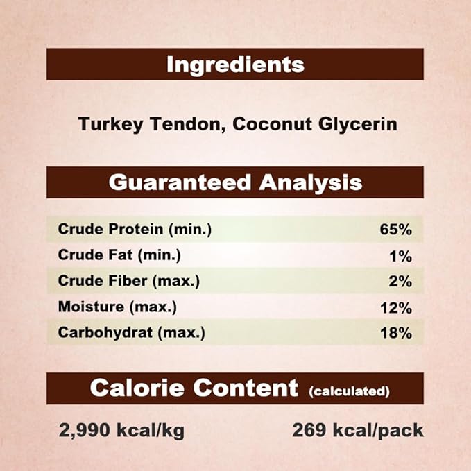AFreschi Turkey Tendon of Dog Bones Shape, USA-Sourced, Limited-Ingredient, Rawhide-Free, Long-Lasting, All-Natural Dog Treats for Medium Dogs, 3 Count Pack (M)