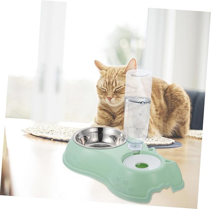 1Set Automatic Pet Feeder Dual Feeding Bowl for Dogs and Cats Pet Water and Food Dispenser Design for Hassle Feeding