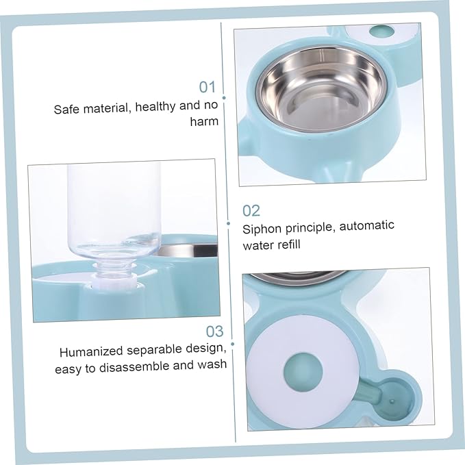 KESYOO 1Pc Cat Ear Shaped Automatic Pet Feeding Bowl Durable Food Dispenser for Dogs and Cats Slip Base Use