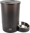 Focket Dog Cat Automatic Feeder Visible Bucket Automatic Pet Feeder Stainless Steel Key Control for Home (Black Single Bowl)