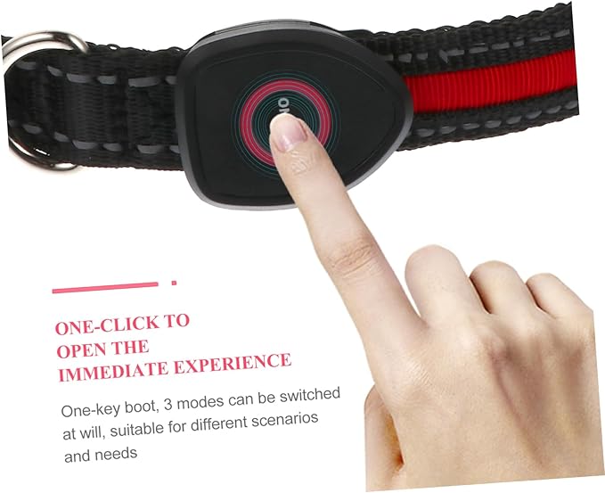 VANZACK 1Set Luminous Pet Dog Collar with USB Charging Flashing LED Collar for Safety During Fits Dogs Up to Comfortable and Durable Design