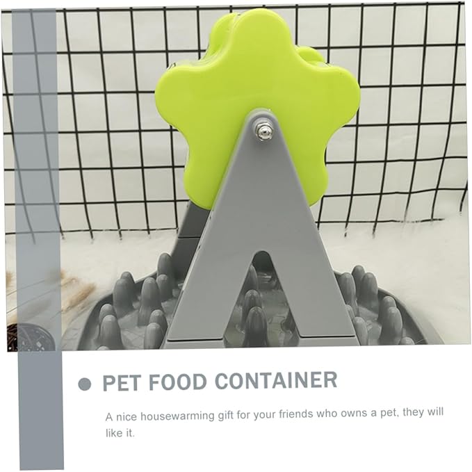 POPETPOP Pet Dog Food Feeder with Rotating Design Slow Eating Bowl to Prevent Choking Durable Food-Grade Material for Training and Feeding Dogs Gray Green