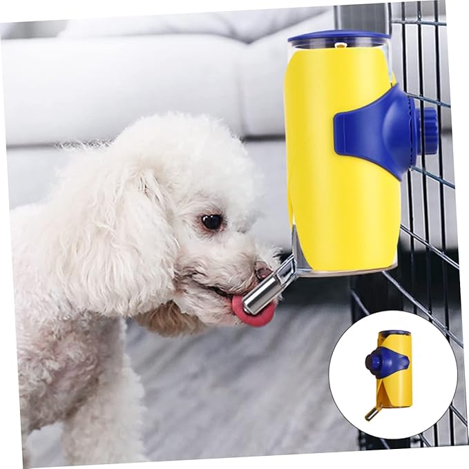 Happyyami Automatic Pet Waterer Wear-Resistant Hanging Feeder for Dogs and Cats Control Easy to Use Yellow and for Home and Travel