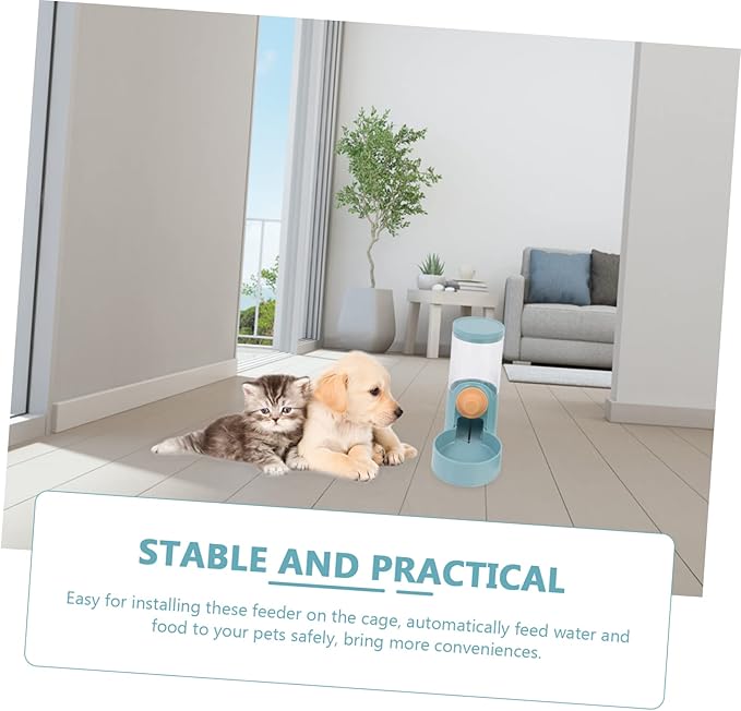 2pcs Automatic Cat Water and Food Dispenser Hanging Feeders for Animals for Cats Dogs and Pets Easy to Install and Convenient for