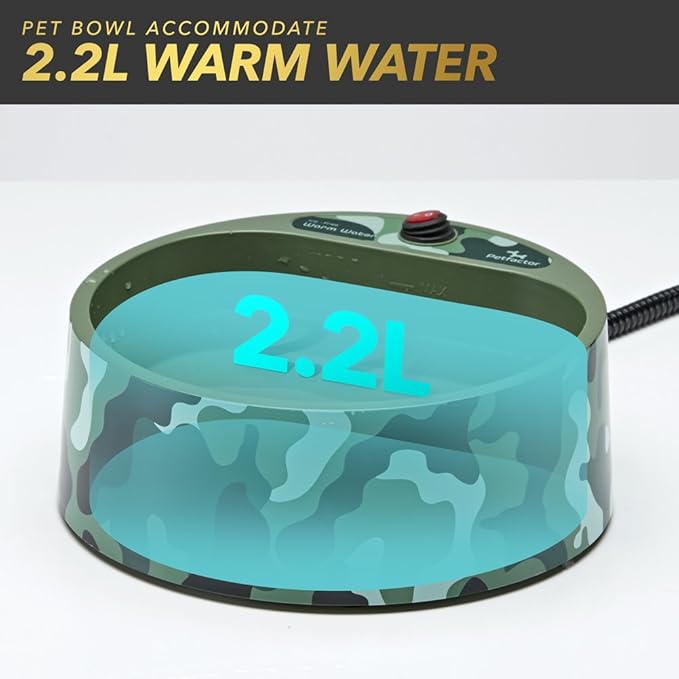 Heated Pet Bowl, Outdoor Pet Thermal Water Bowl, Dog Cat Heated Water Bowl with 69 Inch Chew Resistant Cord and Waterproof ON/Off Switch