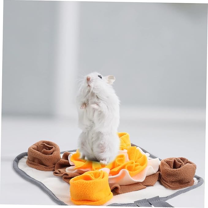 HANABASS Small Pet Snuffle Mat for Nose Work Sniffing Pad for Rabbits Hamsters and Small Animals Slow Feeding Healthy Eating Non-Slip Design