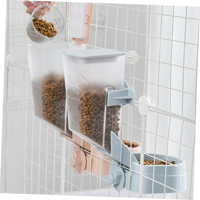 Automatic Pet Feeder Hanging Dog Food Dispenser Deepened Bowl Space-Saving Cage Feeder for Puppies and Dogs Easy and Add Food Stargazing