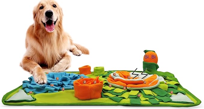 Dogs Snuffle Mat Pet Feeding Mats Puppy Sniffing Pad ,Cat Doggies Interactive Puzzle Toys for Multiple Breeds Encourages Natural Foraging Skills,Training and Stress Release (Light Blue)