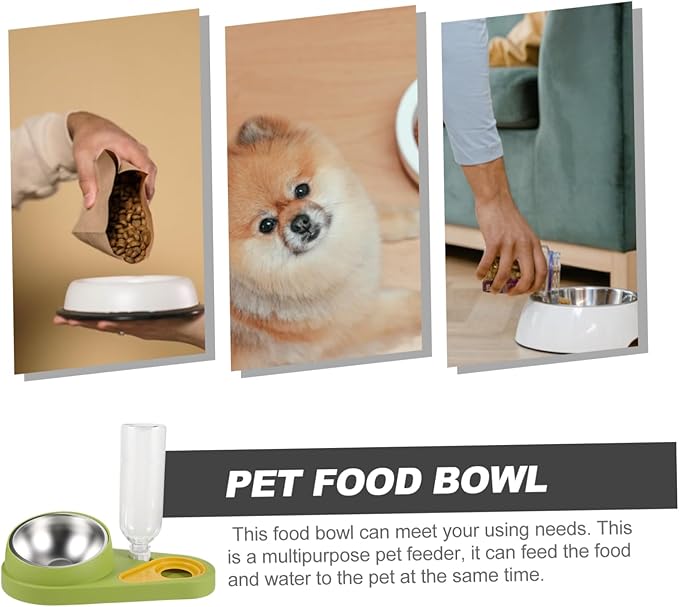 HANABASS Pet Food Bowl with Automatic Water Dispenser -fed Pet Feeder for Dogs Cats Non-tip Design Compact Capacity Storage for Easy Feeding and Hydration