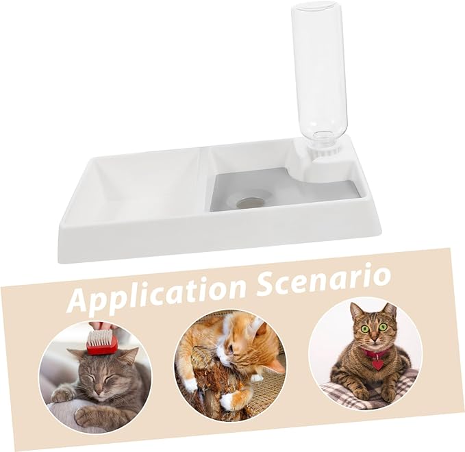 Cat and Dog Bowl Automatic Water Feeder No-Spill Design Dual Pet Feeding and Drinking Dispenser