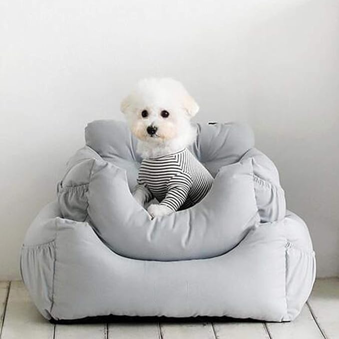 Dog Car Seat, Pet Booster Seat,Dog Travel Car Carrier Bed Safety Seats with Storage Pocket and Clip-On Safety Leash for Small Dog Puppy and Cats,Dual-Use for Car and Home
