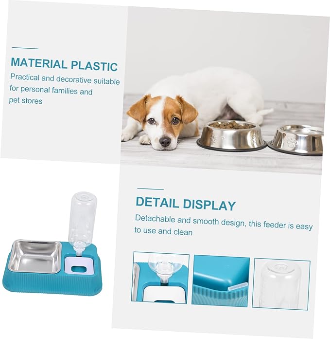 Automatic Pet Water Dispenser with Skid Base Dual Food and Water Bowl for Dogs and Cats Convenient Smooth Design for Home and Pet Stores